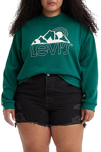 Levi's Damen Plus Size Graphic Salinas Crew Sweatshirt, Mountain Top Deep Teal, 2XL von Levi's
