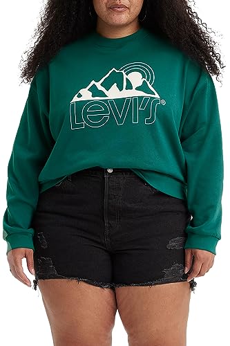 Levi's Damen Plus Size Graphic Salinas Crew Sweatshirt, Mountain Top Deep Teal, 3XL von Levi's