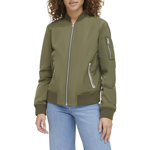 Levi's Damen Poly Bomberjacke mit kontrastierenden Reißverschlusstaschen Jacke, Armee-grün, M von Levi's