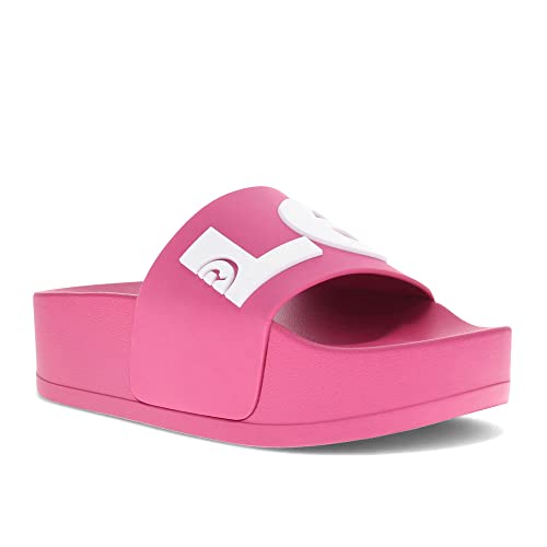 Levi's Damen-Schlupfsandalenschuh mit geteiltem Logo, Fuchsia/Weiß, 42.5 EU von Levi's