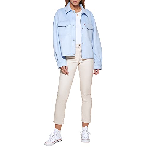 Levi's Damen Shorty Trucker aus weichem Velourslederimitat Jacke, Dusty Blue, Medium von Levi's