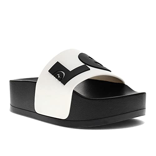 Levi's Damen Split Logo Platform Slide Schiebe-Sandalen, Schwarz/Weiß, 41.5 EU von Levi's