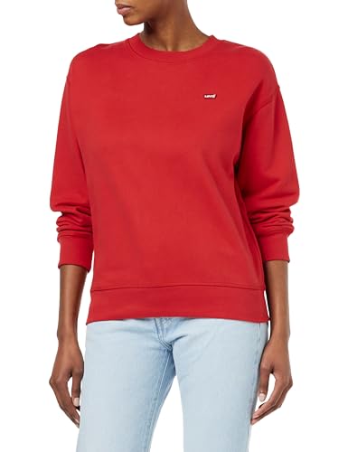 Levi's Damen Standard Crew Sweatshirt,Script Red,XS von Levi's