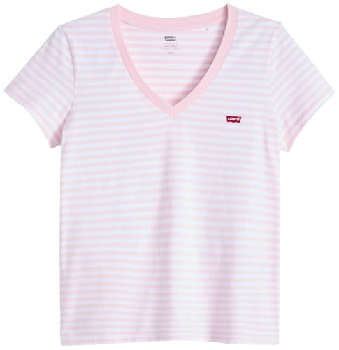 Levi's Damen The Perfect V-Neck T-Shirt, RAITA Stripe POTPOUR, X-Large von Levi's