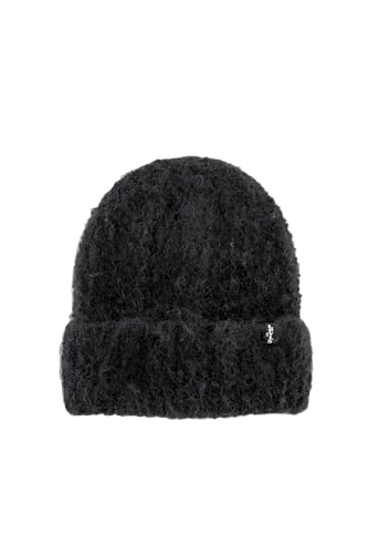 Levi's Damen Women's Beanie Fuzzy MÜTZE, Regular Black, One Size von Levi's