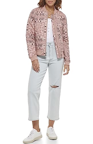Levi's Damen Gesteppte Bomberjacke, Fronttaschen, Normale Größen Jacke, Bandana mit Mahagoni-Aufdruck, S von Levi's