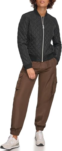 Levi's Damen Gesteppte Bomberjacke, Fronttaschen, Normale Größen Jacke, Farbe: Schwarz, L von Levi's