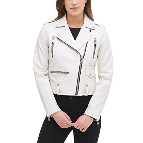 Levi's Damen Women's Faux Leather Contemporary Motorcycle Jacket Kunstlederjacke, grau, Klein von Levi's