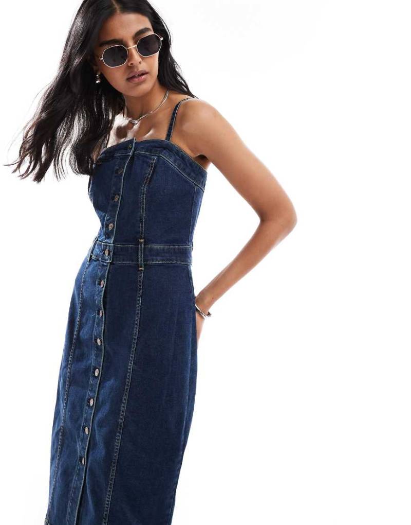 Levi's - Denim-Bustier-Midikleid in Dunkelblau von Levi's