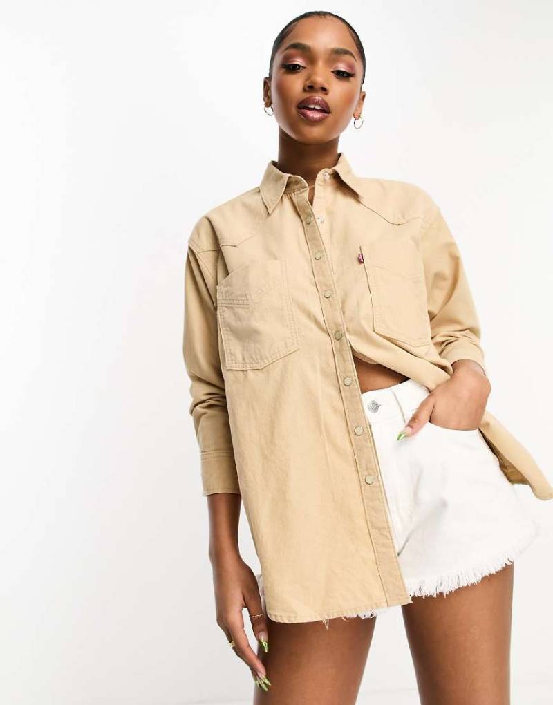 Levi's - Donovan Western - Hemd in Hellbraun mit Logo von Levi's