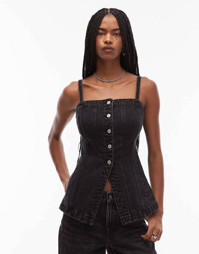 Levi's - Elegantes Bustier-Oberteil aus Denim in Schwarz von Levi's