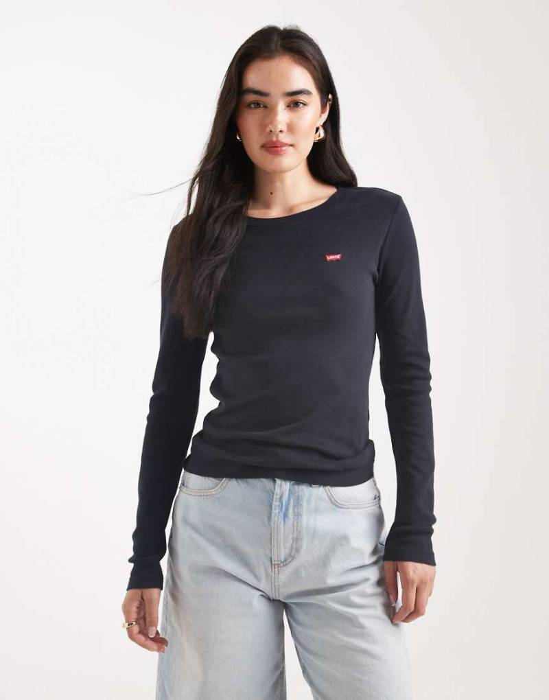 Levi's - Essential - Langärmliges T-Shirt in Schwarz von Levi's