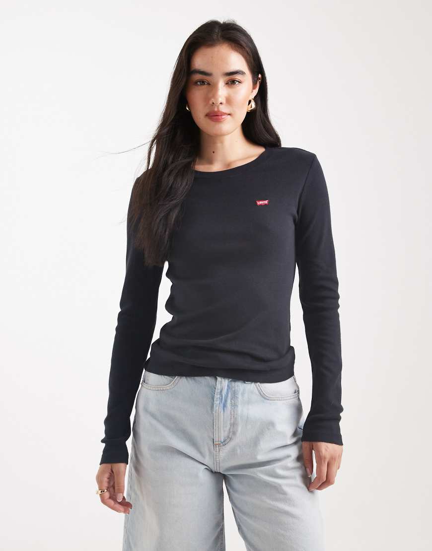 Levi's - Essential - Langärmliges T-Shirt in Schwarz von Levi's
