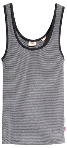 Levi's Damen Essential Rib Tank T-Shirt, Caraway Stripe CAVIA, M von Levi's