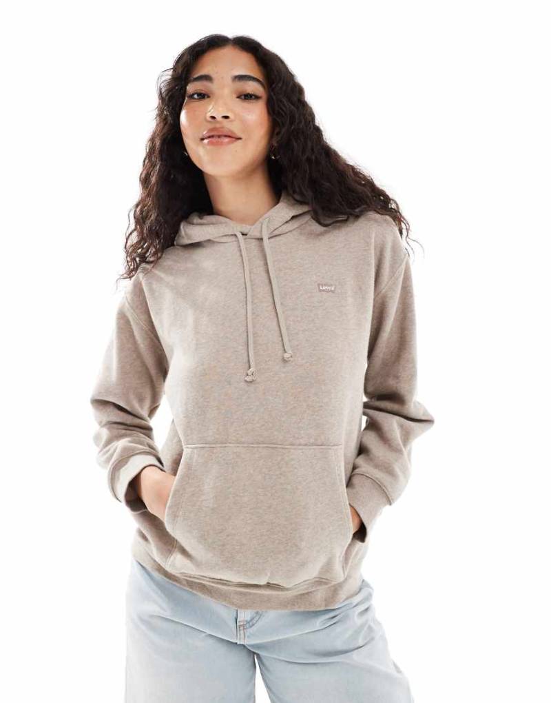 Levi's - Everyday - Kapuzenpullover in Taupe mit farblich abgestimmtem Logo-Braun von Levi's