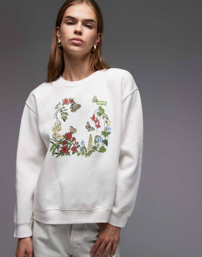 Levi's - Everyday - Sweatshirt in Ecru mit Blumenprint-Weiß von Levi's