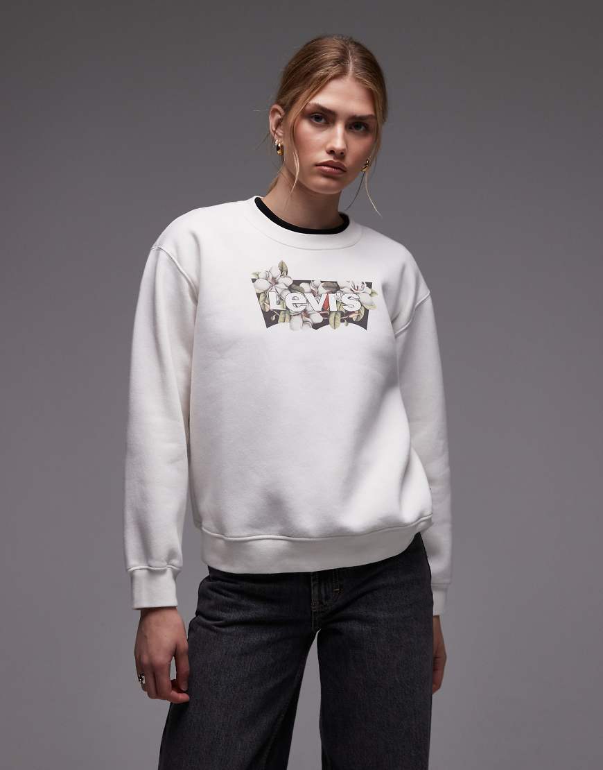 Levi's - Everyday - Sweatshirt in Ecru mit Grafik-Logoprint-Weiß von Levi's