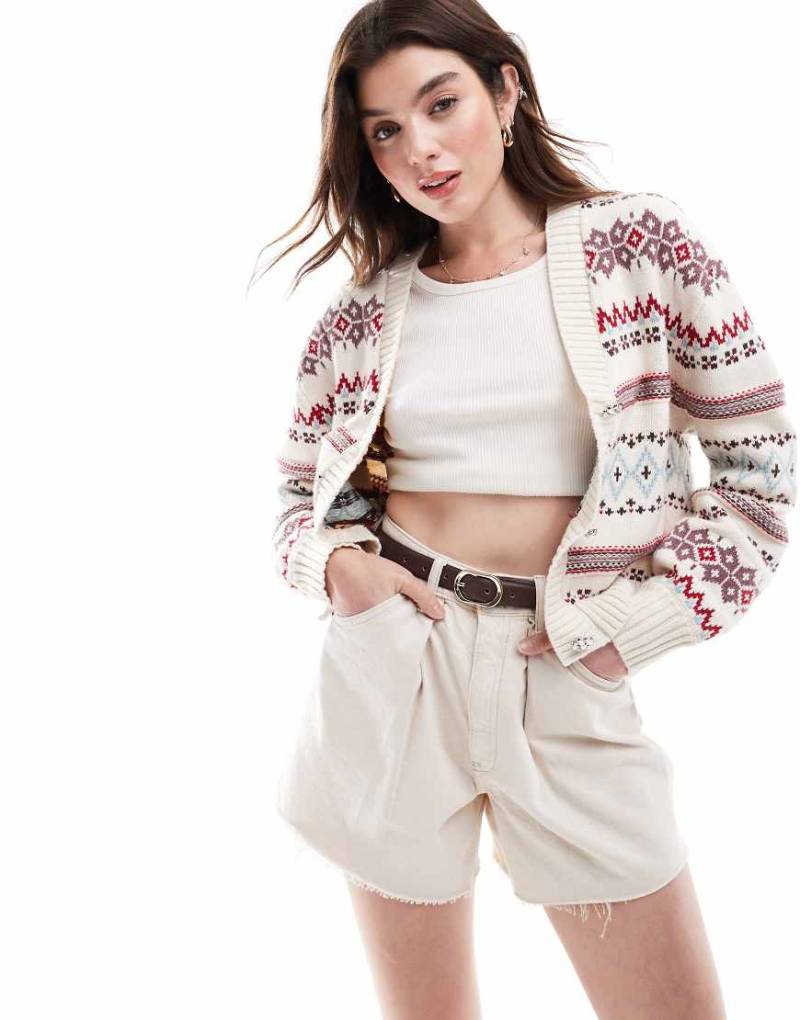 Levi's - Gala - Strickjacke in Beige mit Norwegermuster-Neutral von Levi's