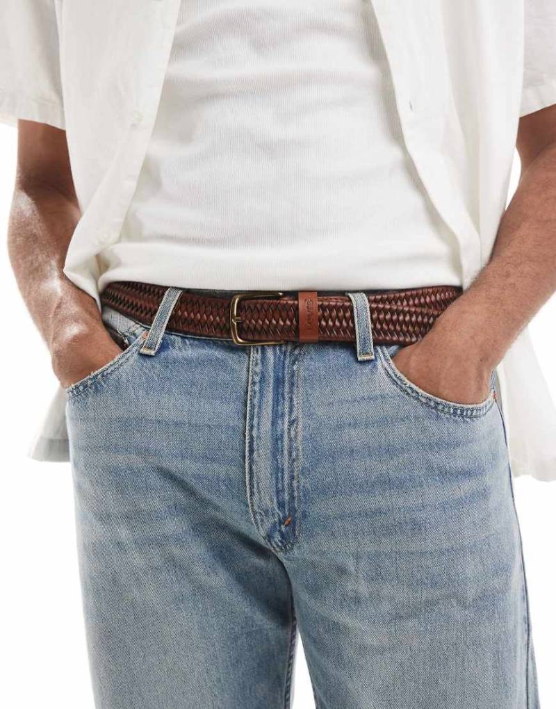 Levi's - Geflochtener Gürtel aus Stretch-Leder in Braun von Levi's