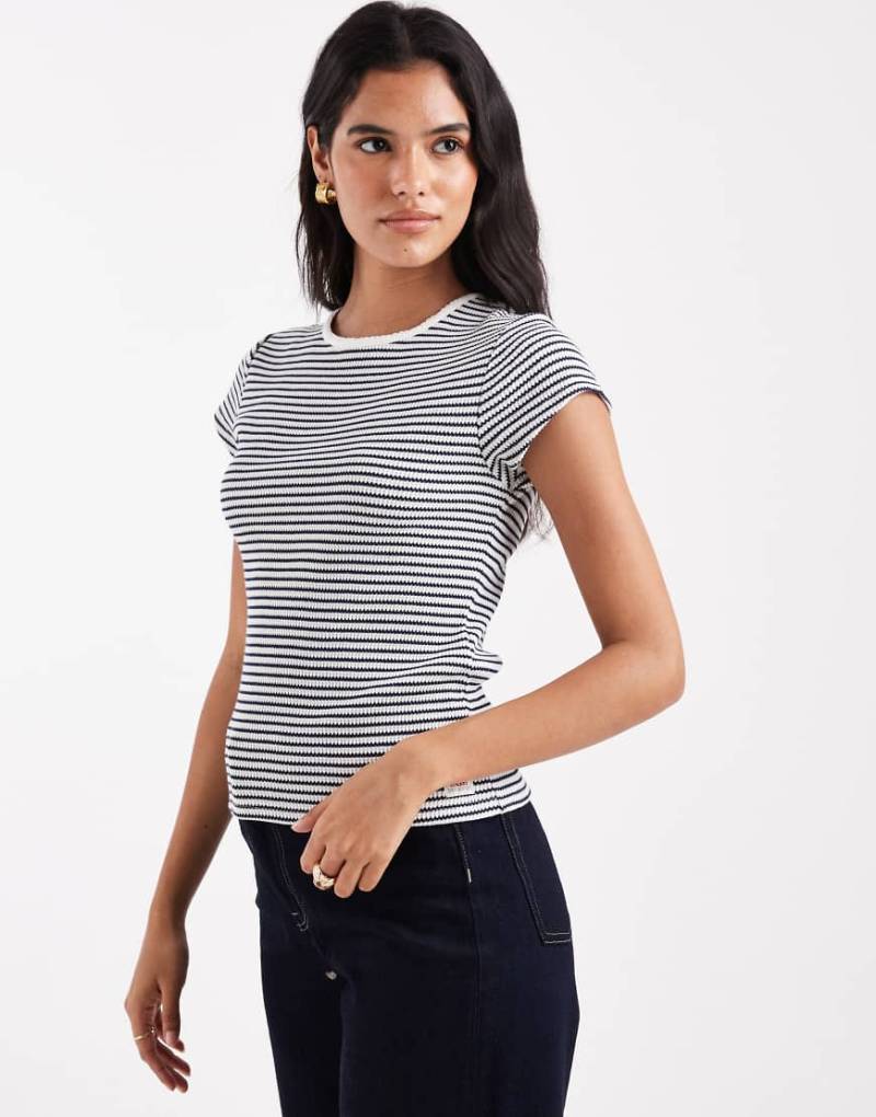 Levi's - Gestreiftes T-Shirt mit Waffelstruktur und Kappärmeln-Bunt von Levi's