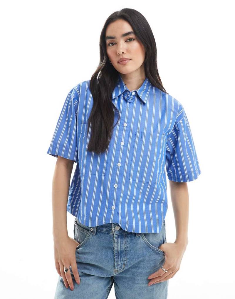 Levi's - Harley - Kurzärmliges Hemd in Blau mit Streifen von Levi's