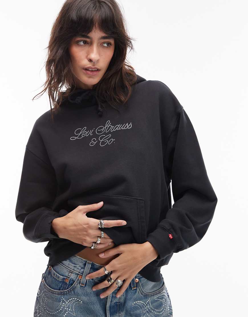 Levi's - Heritage - Kapuzenpullover in Schwarz mit verziertem Logo von Levi's