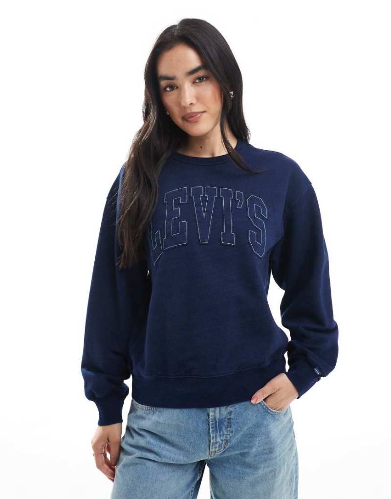 Levi's - Heritage - Sweatshirt in Staubblau mit farblich abgestimmtem College-Logo von Levi's