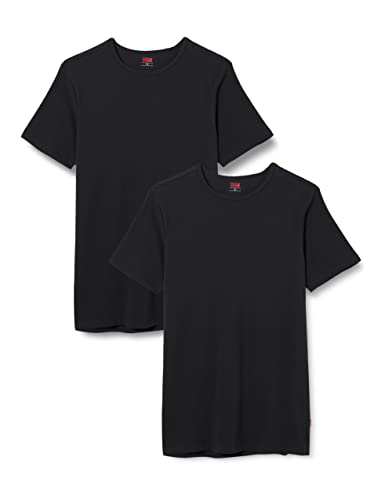 Levi's Herren 37152-0003_m T Shirt,2 er pack Schwarz (Jet Black 884), 20 EU von LEVIS