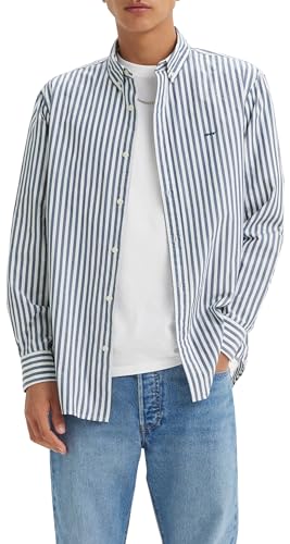 Levi's Herren Authentic Button Down Dean Stripe Estate Blue S von Levi's