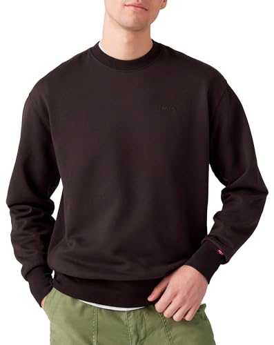Levi's Herren Authentic Crew Sweatshirt, Black Agate Garment DYE F Black Agate, L von Levi's