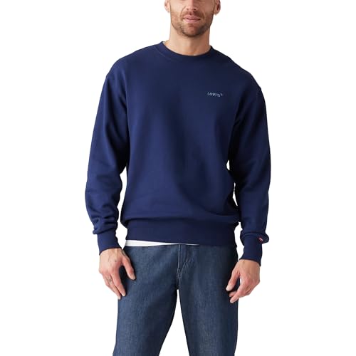 Levi's Herren Authentic Sweatshirt mit Rundhalsausschnitt Sargasso Sea Garment Dye F Sargasso Sea Blue XL Levi's Herren Authentic Sweatshirt mit Rundhalsausschnitt Sargasso Sea Garment Dye F Sargasso Sea Blue XL von Levi's