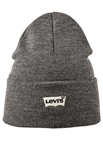 Levi's Herren Batwing Embroidered Slouc Strickmütze, Grau (Regular Grey 55), Einheitsgröße von Levi's