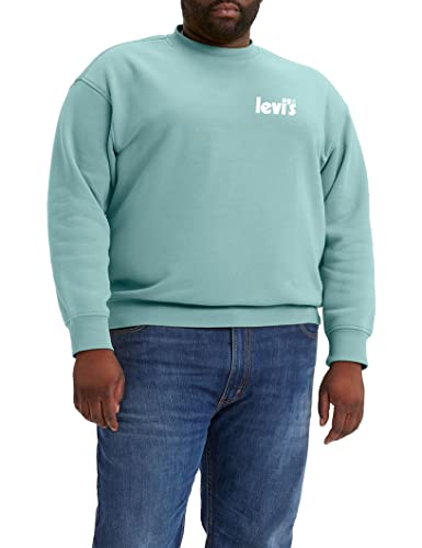 Levi's Herren Big & Tall Relaxed Graphic Crew Sweatshirt, Poster Logo Left Chest Pastel Turquoise, Blau, 4XL von Levi's