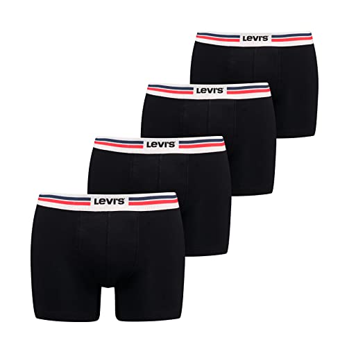 Levi’s Boxerslips, Bequeme und Dehnbare Bio-Baumwollunterwäsche für Männer mit aufgedrucktem Logo, elastischer Bund, 4er-Pack von Levi's