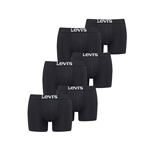 Levi's Herren Boxershorts 6er Pack - Solid Basic Boxer Brief - 905001001 (Schwarz, M) von Levi's
