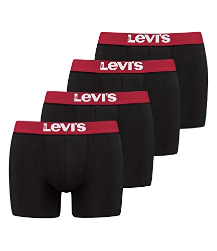 Levi's Herren Boxershorts Boxer Brief Unterhosen 905001001 2er Pack, Farbe:Schwarz, Menge:2er Pack (1x 2er), Wäschegröße:M, Artikel:-200 Black von Levi's