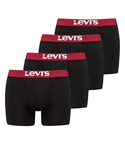Levi's Herren Boxershorts Boxer Brief Unterhosen 905001001 2er Pack, Farbe:Schwarz, Menge:2er Pack (1x 2er), Wäschegröße:XL, Artikel:-200 Black von Levi's