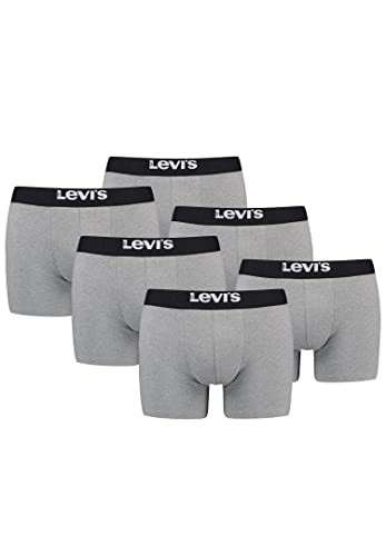 Levi's Herren Boxershorts Boxer Brief Unterhosen 905001001 6er Pack, Farbe:Middle Grey Melange, Bekleidungsgröße:XL von Levi's