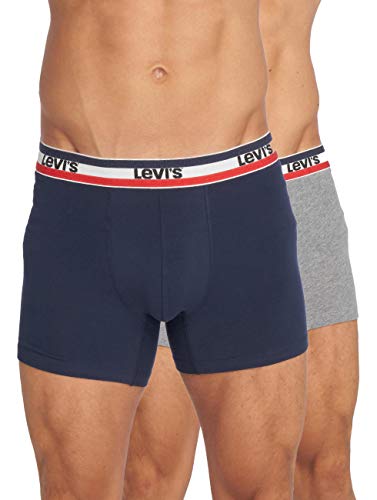 Levi's Herren Levis 200SF SPRTSWR Logo Color Boxer Brief 2P Boxershorts, Mehrfarbig (Dress Blues 198), Medium (2er Pack) von Levi's