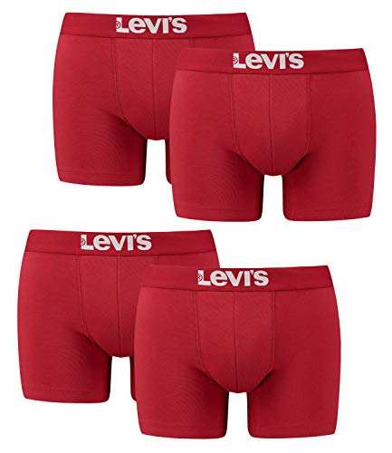 Levi's Herren Boxershorts Shorts Boxer Brief Unterhosen 951007001 4er Pack, Farbe:Rot, Wäschegröße:M, Artikel:-186 Chili Pepper von Levi's