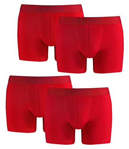 Levi's Herren Boxershorts Shorts Boxer Brief Unterhosen 951007001 4er Pack, Farbe:Rot, Wäschegröße:M, Artikel:-186 Chili Pepper von Levi's