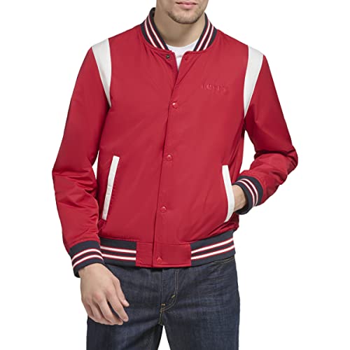 Levi's Herren Colorblock Varsity Bomberjacke Jacke, Rote Racer-Streifen, L von Levi's