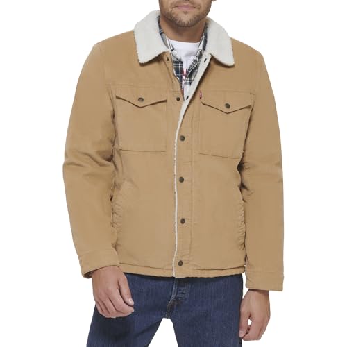 Levi's Herren Corduroy Sherpa gefütterte Trucker-Jacke (Standard und Big & Tall) Jeansjacke, hautfarben, XX-Large von Levi's