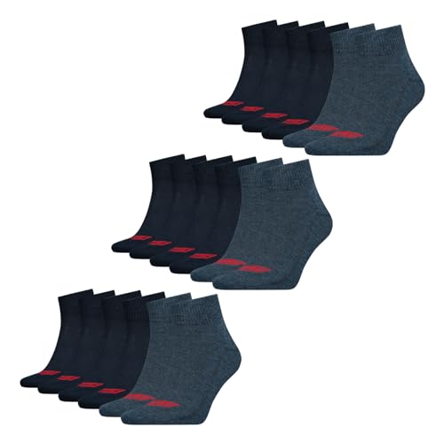 Levi's Herren Damen Quarter Socken Mid Cut Batwing Logo Socks 3 Paar, Farbe:Blau, Größe:43-46, Artikel:-002 denim Levi's Herren Damen Quarter Socken Mid Cut Batwing Logo Socks 3 Paar, Farbe:Blau, Größe:43-46, Artikel:-002 denim von Levi's