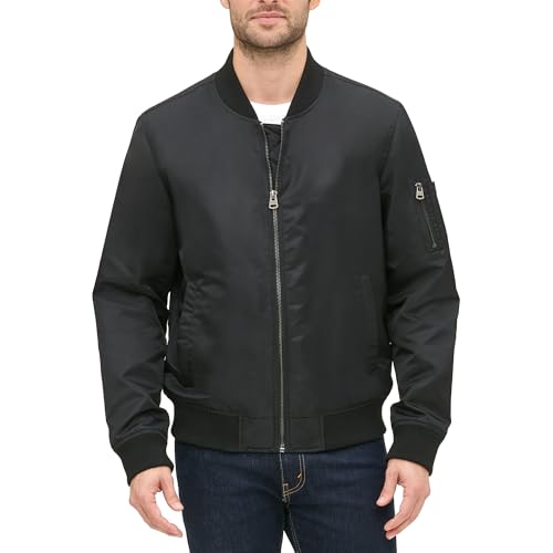 Levi's Herren Flight Satin Ungefüllte Ma-1 Bomber Jacke, New Black, Large von Levi's