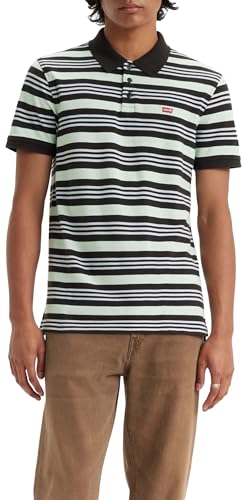 Levi's Herren Housemark Polo T-Shirt, Cavern Stripe Dusty Aqua, Small von Levi's