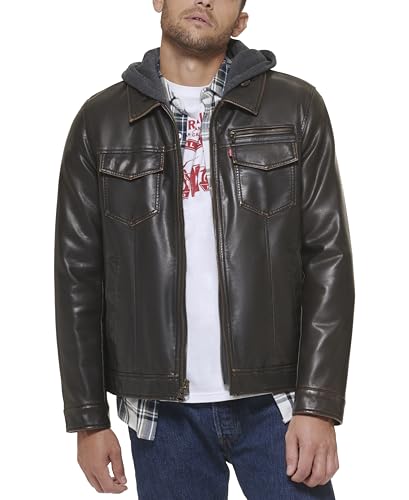 Levi's Herren-Kapuzenpullover mit Reißverschluss vorne - Braun - Medium von Levi's