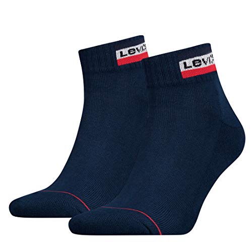 Levi's Unisex Quarter Socken, Marineblau, 39/42 (2er Pack) von Levi's