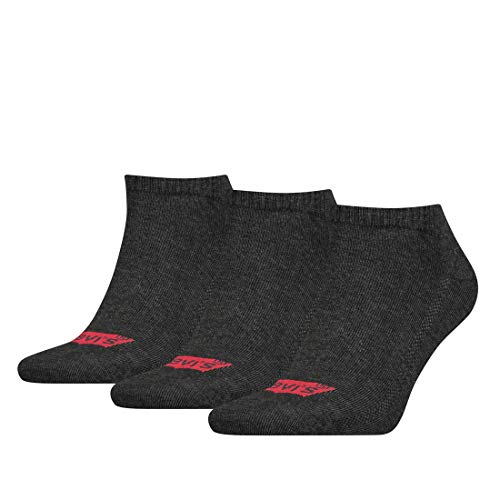 Levi's Unisex Low Cut Batwing Logo Socken, Anthrazit Melange / Schwarz, 43-46 EU von Levi's