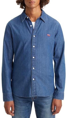 Levi's Herren LS Battery Housemark Shirt Slim , Lyon Battery Hm, Blau, S von Levi's